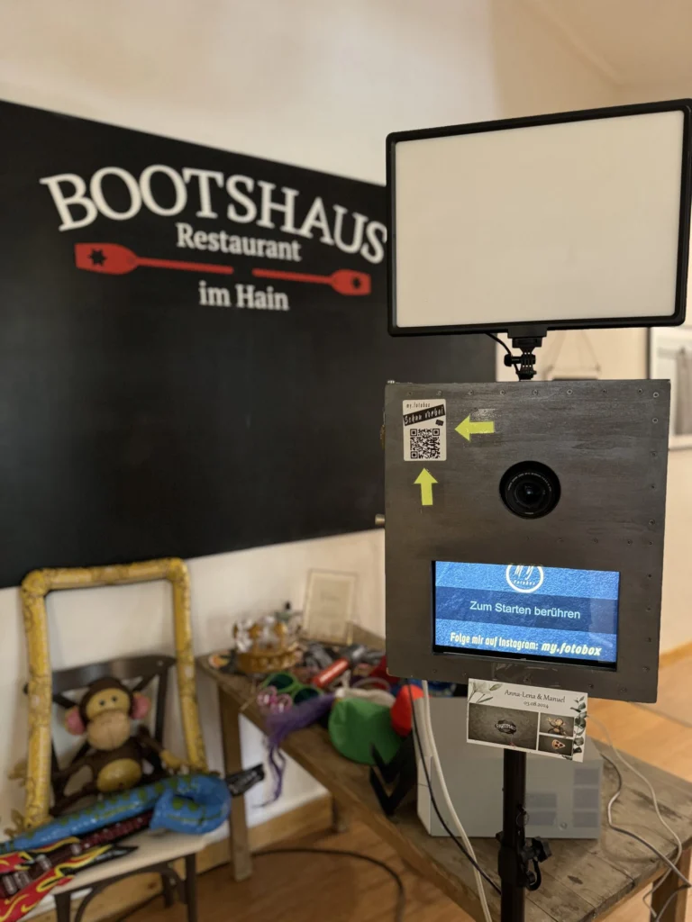 Fotobox mit Drucker im Bootshaus Bamberg